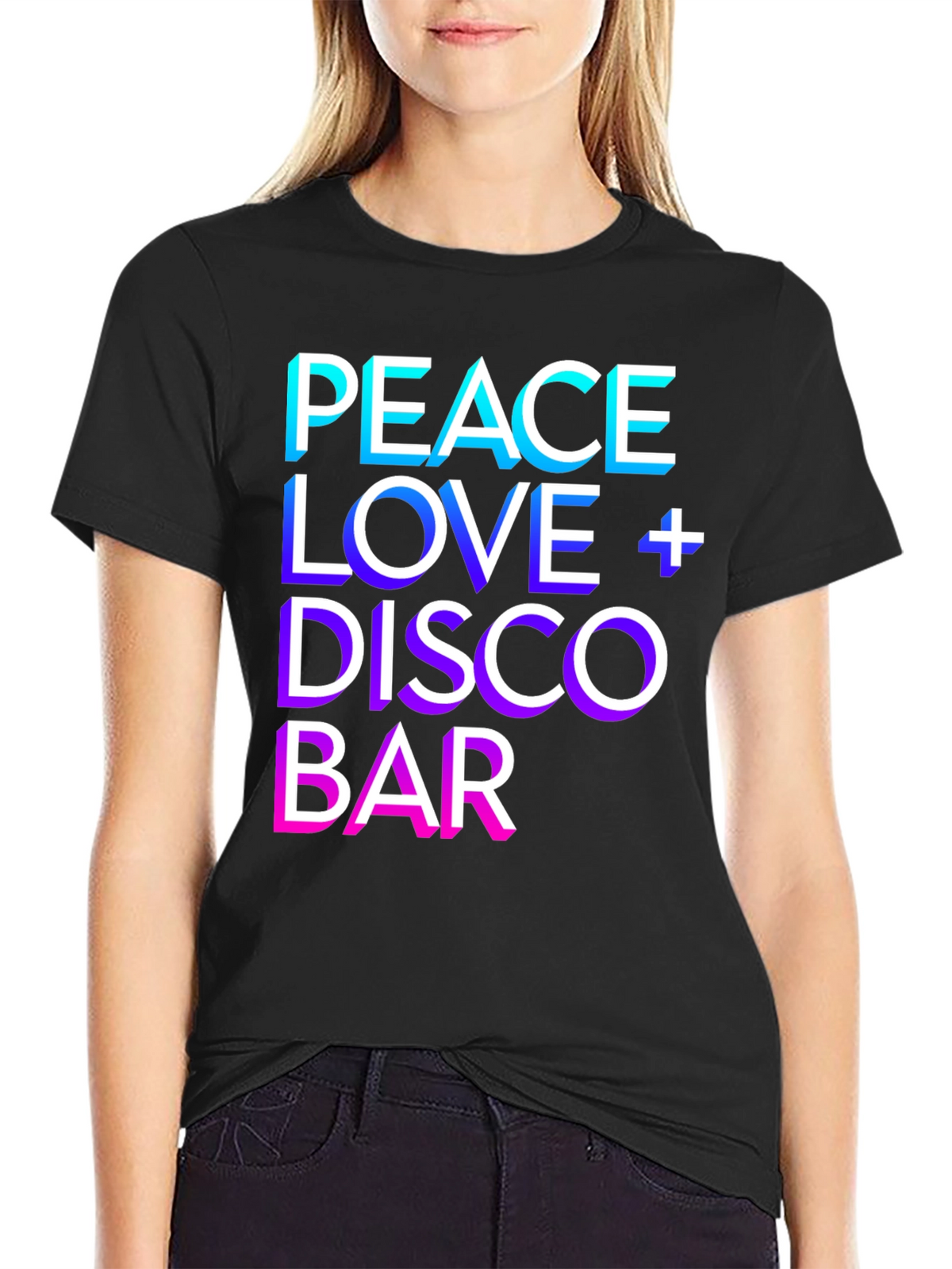 Peace Love Disco Bar Graphic T-Shirt