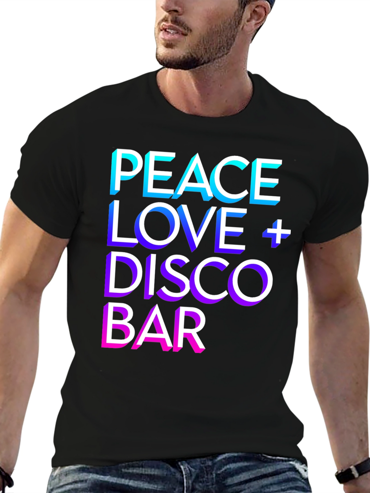 Peace Love Disco Bar Graphic T-Shirt