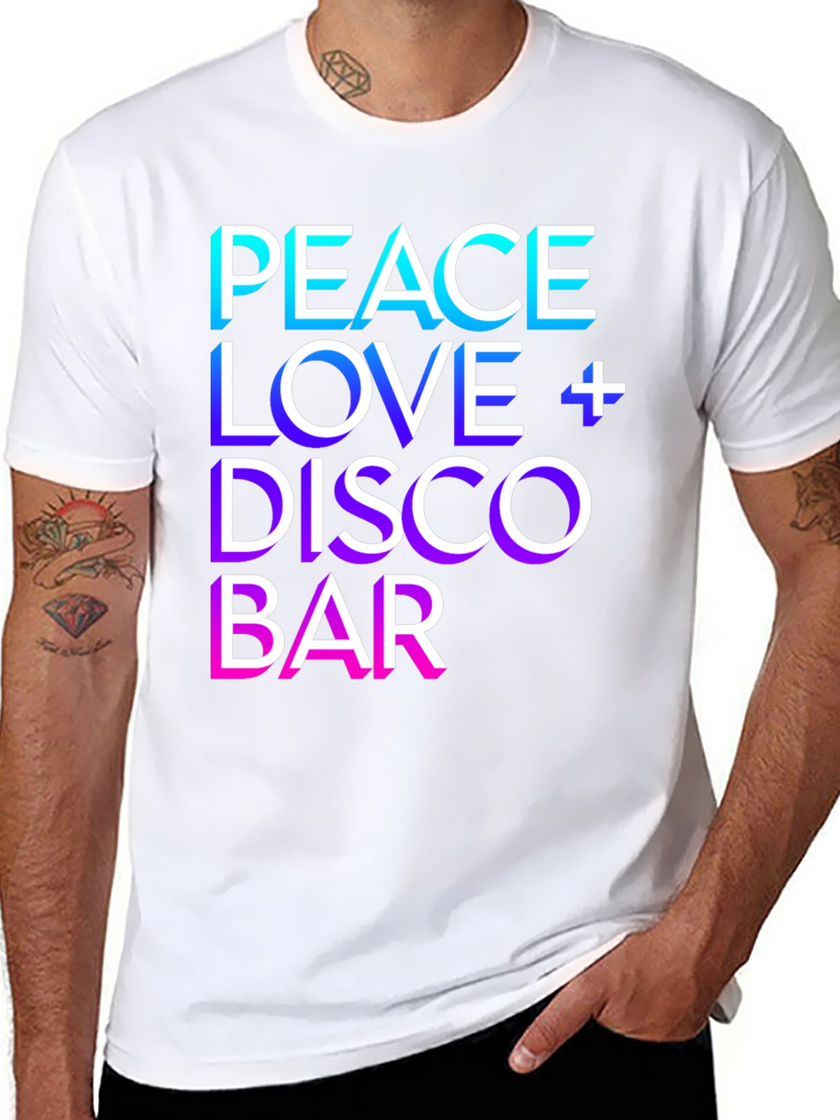 Peace Love Disco Bar Graphic T-Shirt