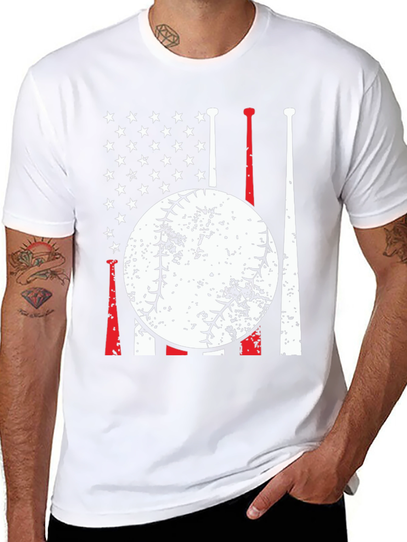 Baseball Flag T-Shirt - Patriotic Sportswear