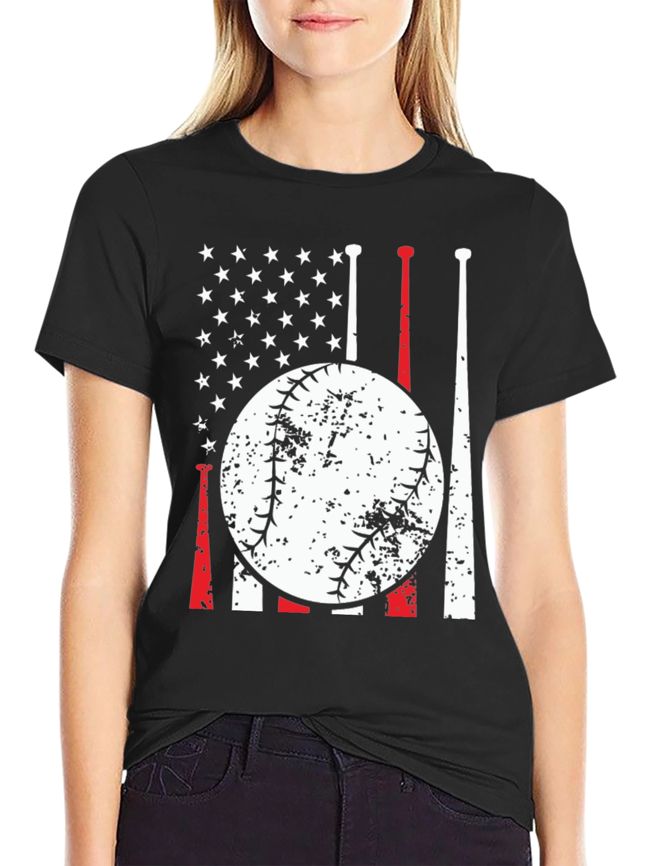 Baseball Flag T-Shirt - Patriotic Sportswear