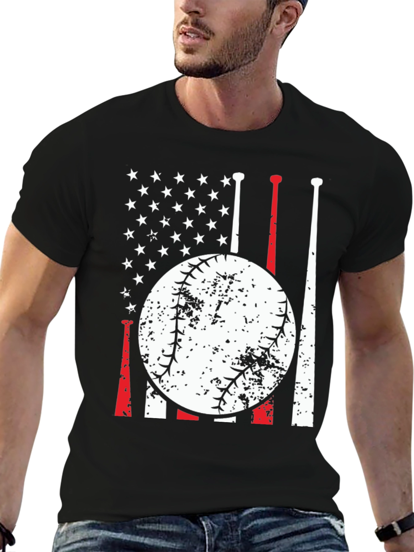 Baseball Flag T-Shirt - Patriotic Sportswear