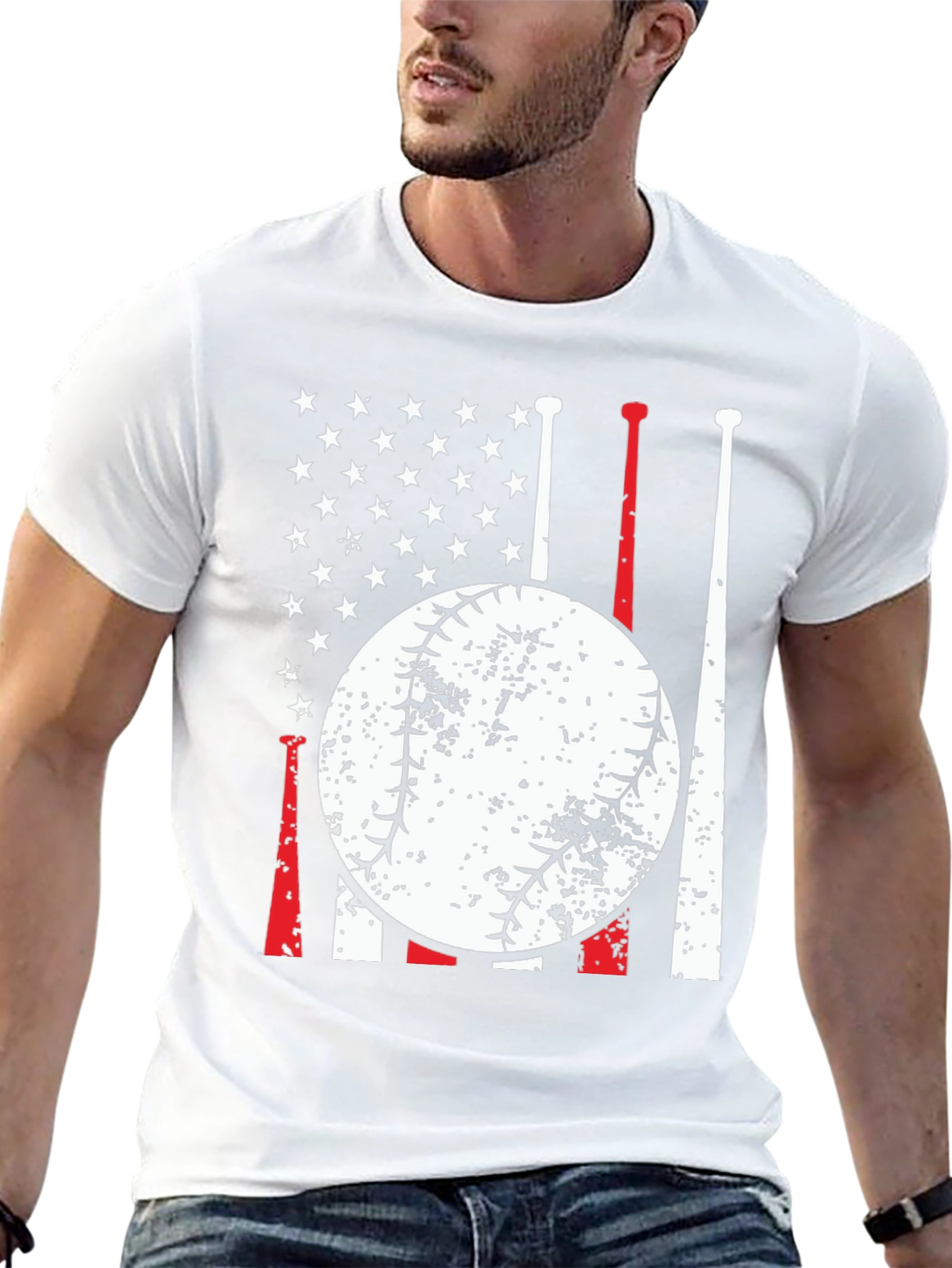 Baseball Flag T-Shirt - Patriotic Sportswear