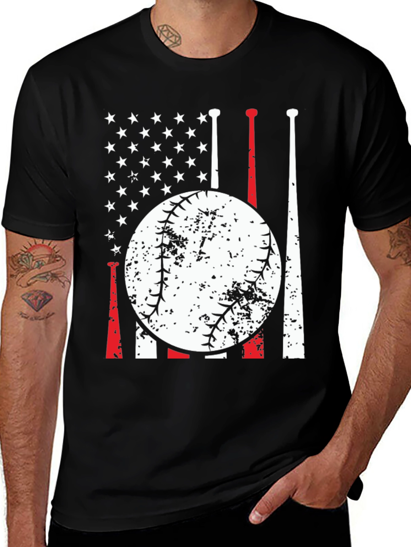 Baseball Flag T-Shirt - Patriotic Sportswear