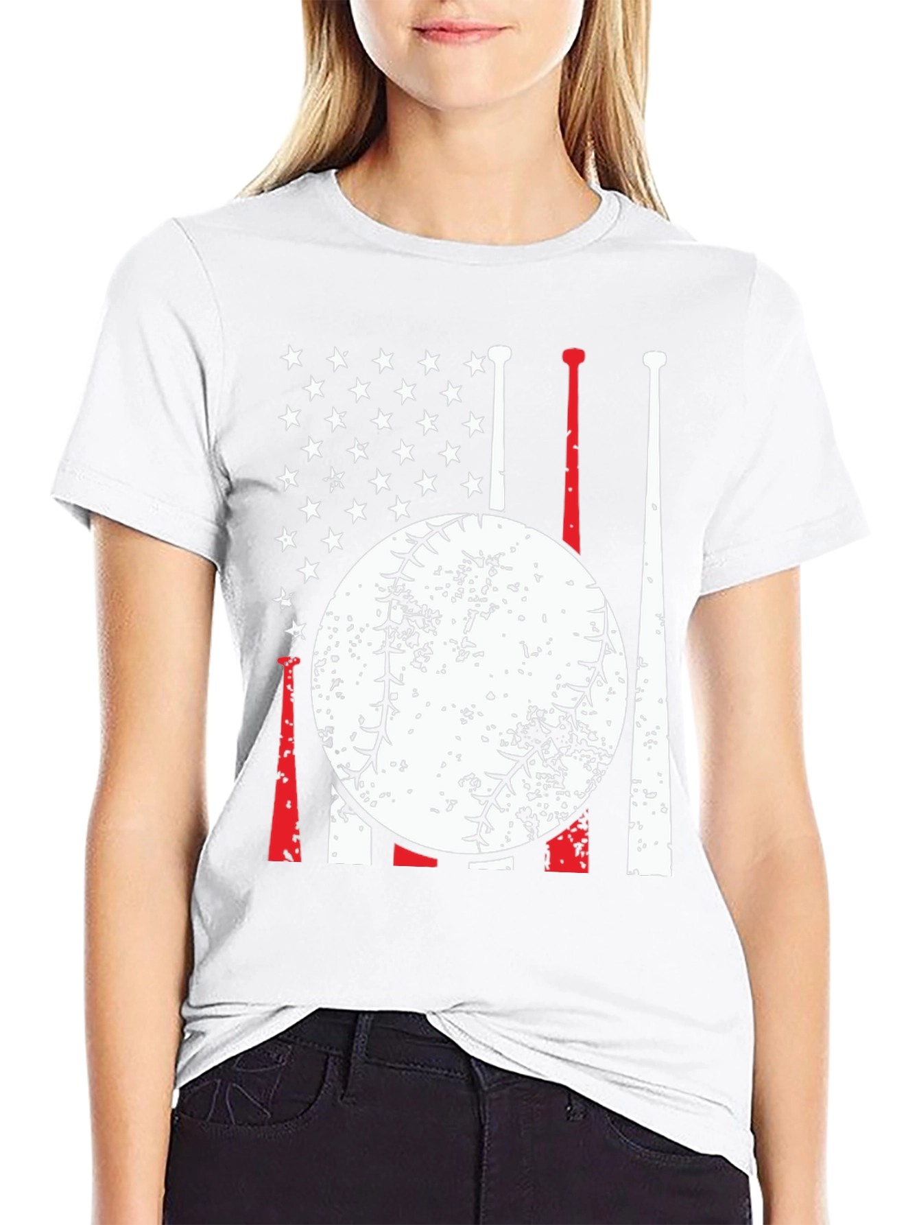 Baseball Flag T-Shirt - Patriotic Sportswear