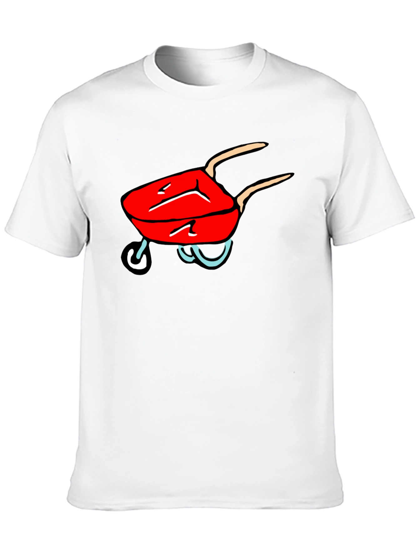 Cartoon Wheelbarrow Black T-Shirt