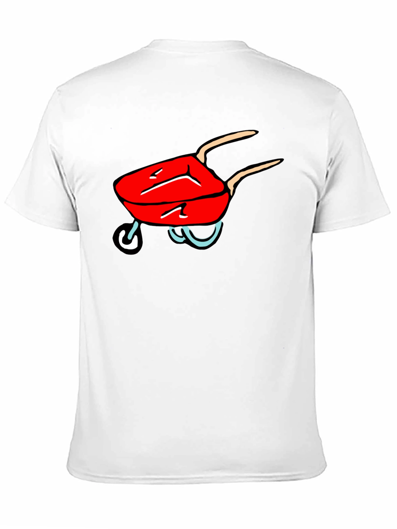 Cartoon Wheelbarrow Black T-Shirt
