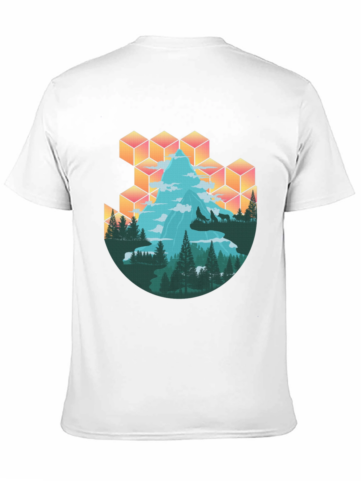 Mountain & Wolves Graphic Tee - Nature Lovers T-Shirt