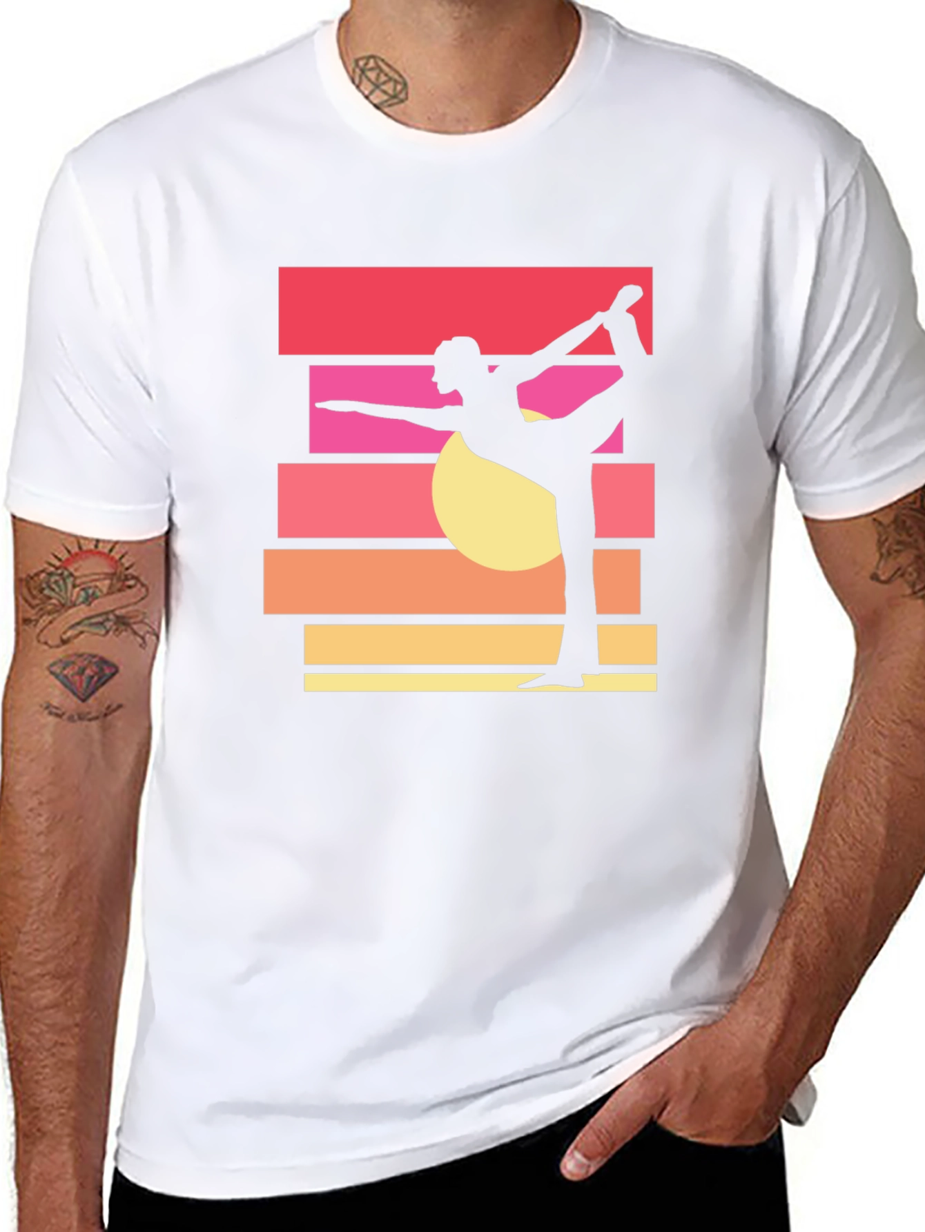 Yoga Pose Sunset Graphic Tee