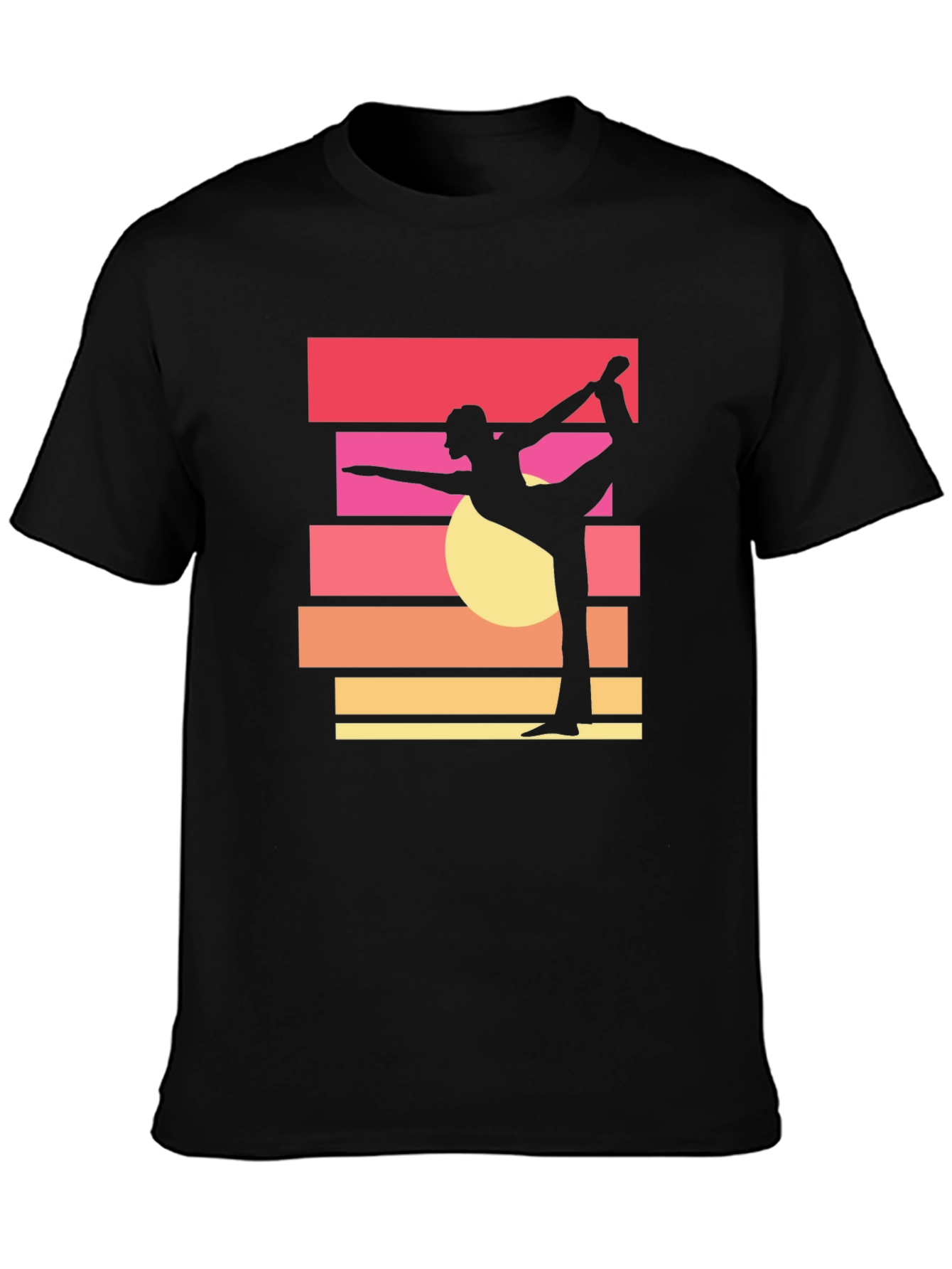 Yoga Pose Sunset Graphic Tee