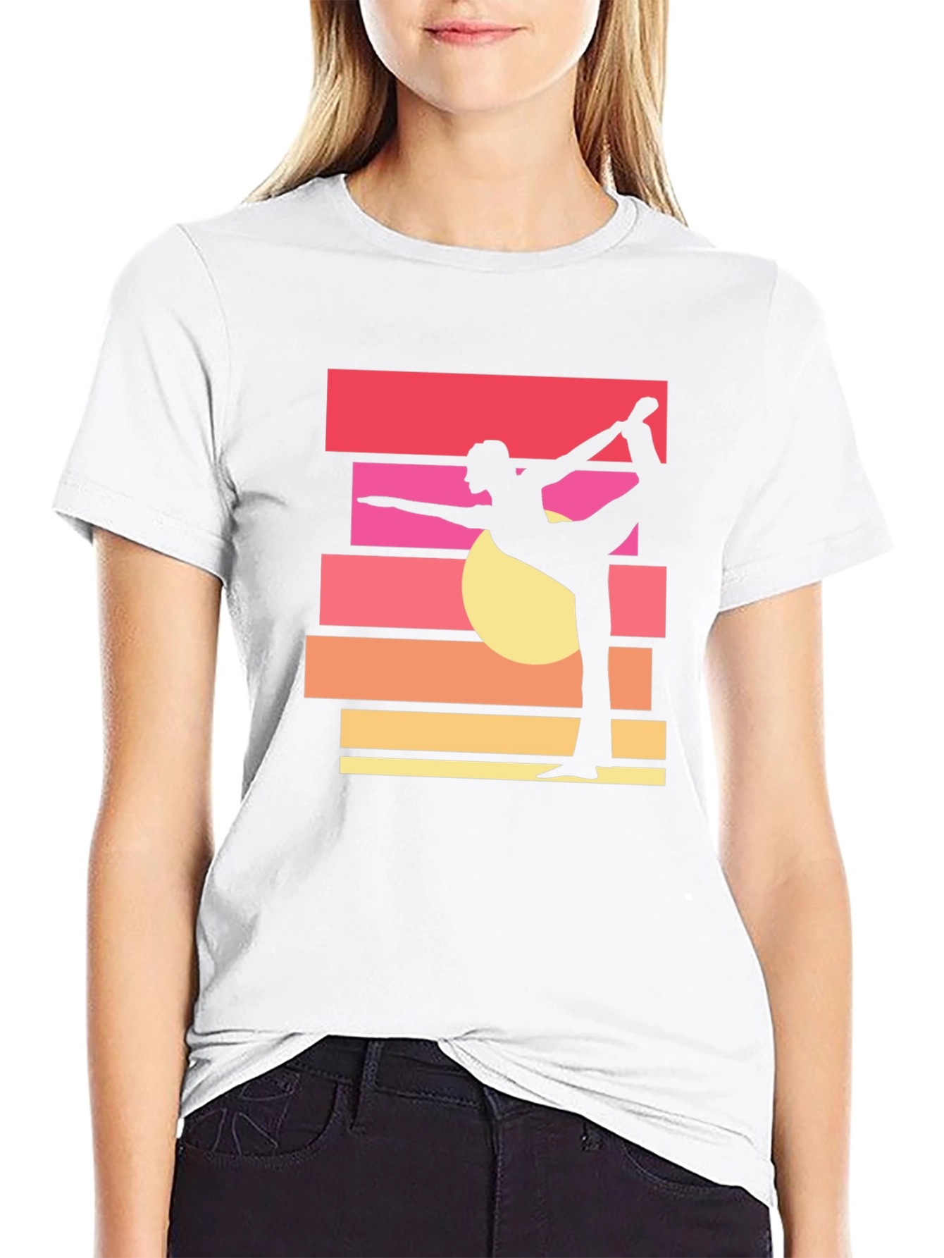 Yoga Pose Sunset Graphic Tee