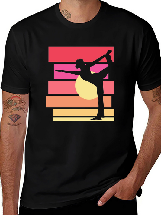 Yoga Pose Sunset Graphic Tee