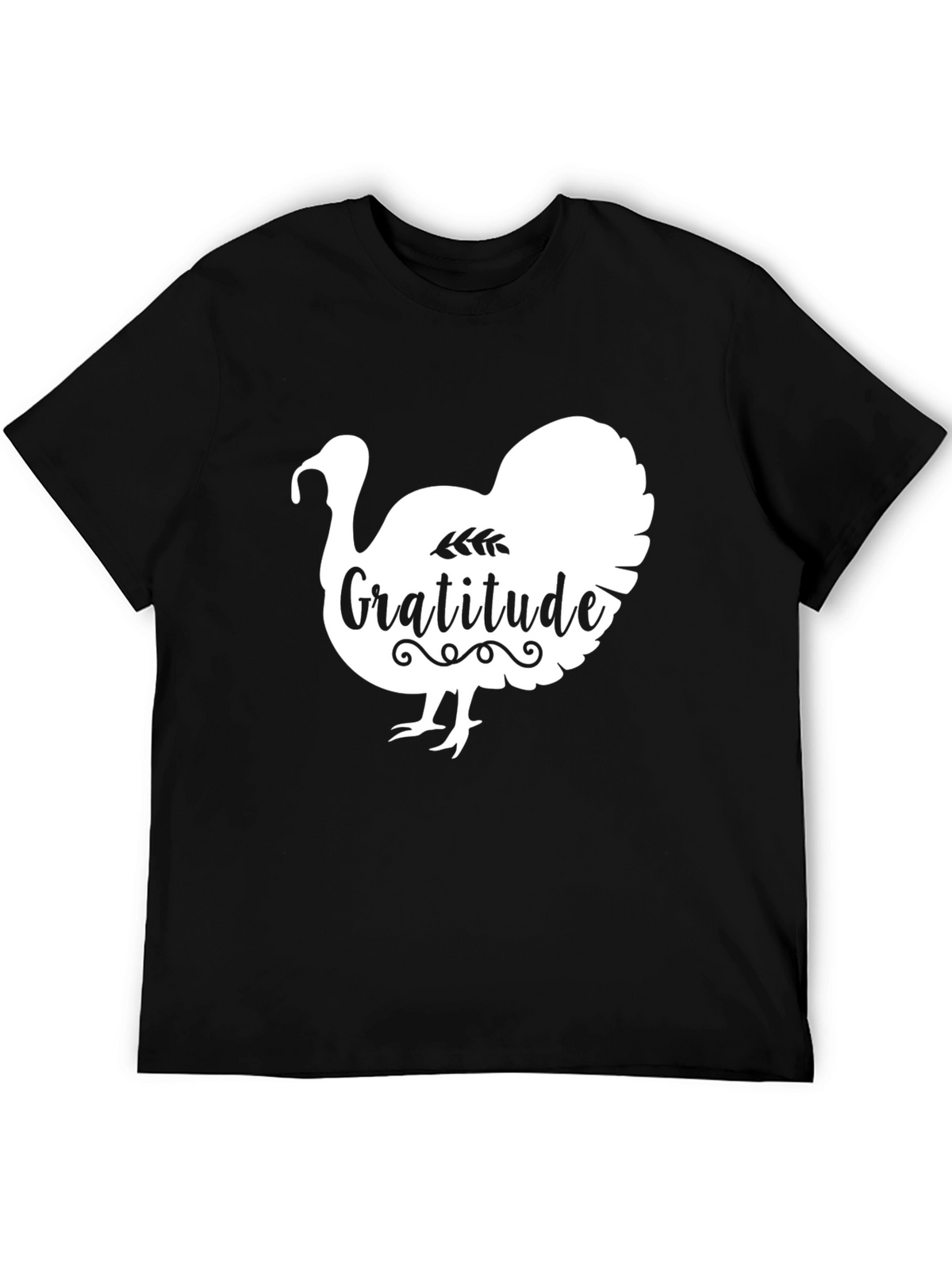 Gratitude Turkey Graphic T-Shirt - Thanksgiving Holiday Apparel