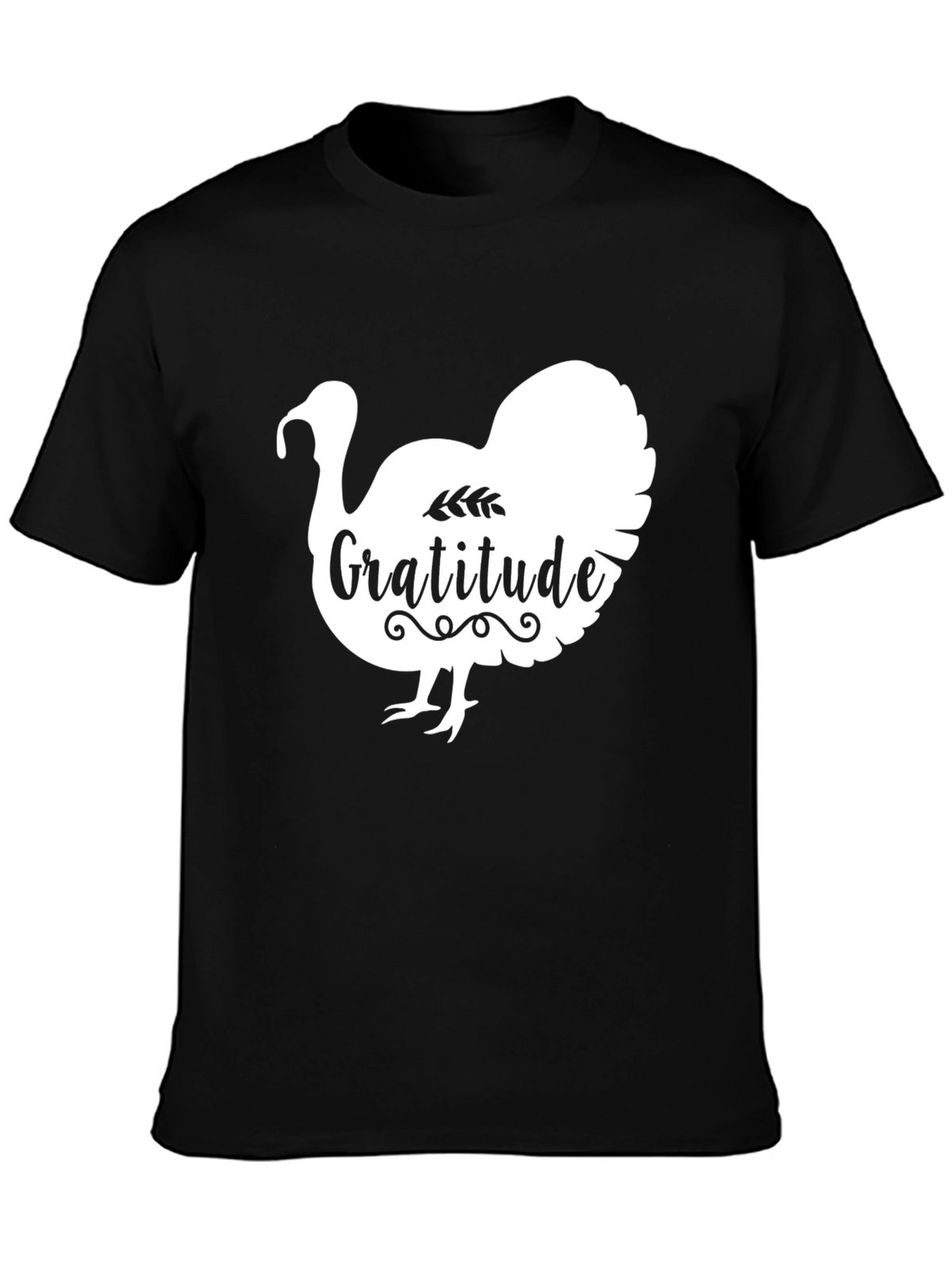 Gratitude Turkey Graphic T-Shirt - Thanksgiving Holiday Apparel