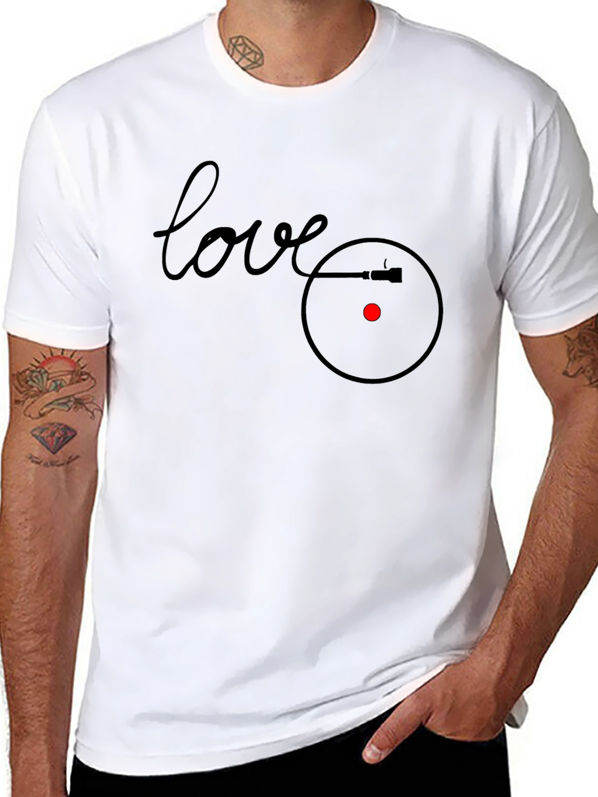 Love Vinyl Record Player Graphic T-Shirt