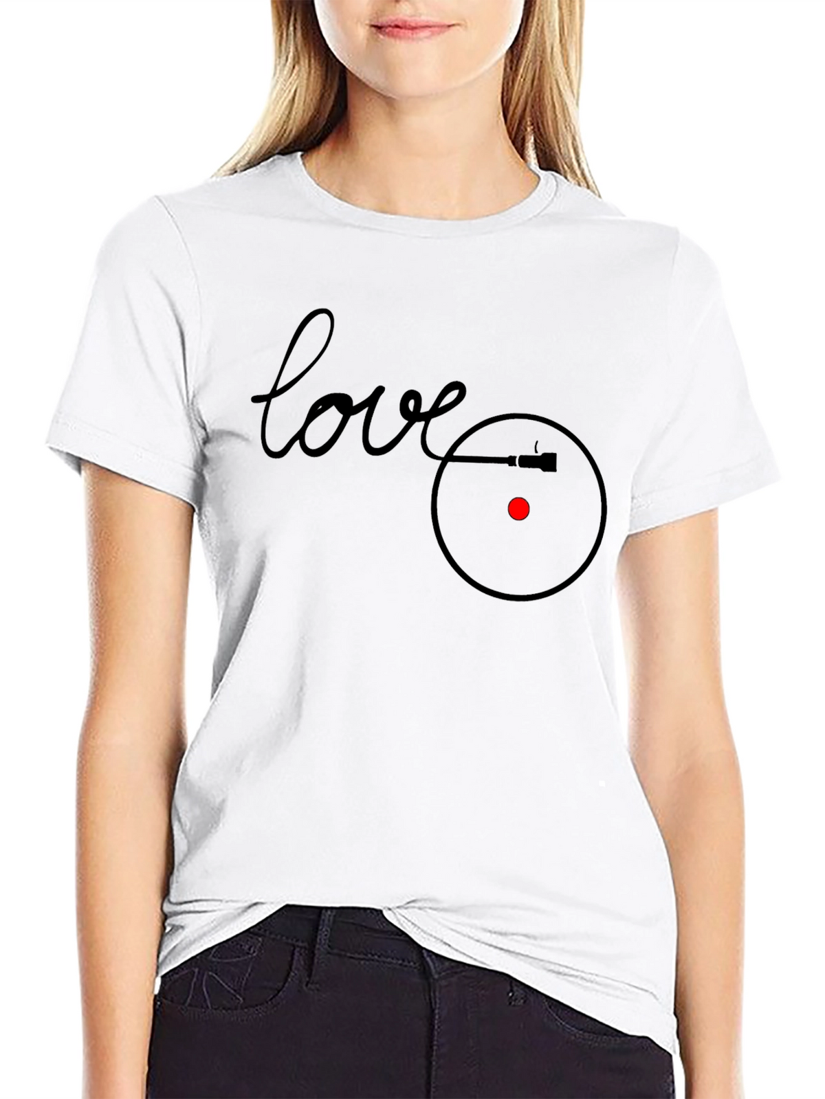 Love Vinyl Record Player Graphic T-Shirt