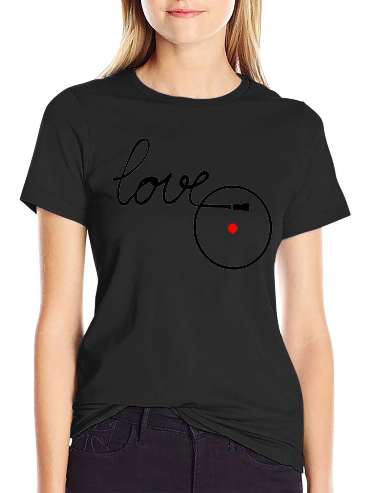 Love Vinyl Record Player Graphic T-Shirt
