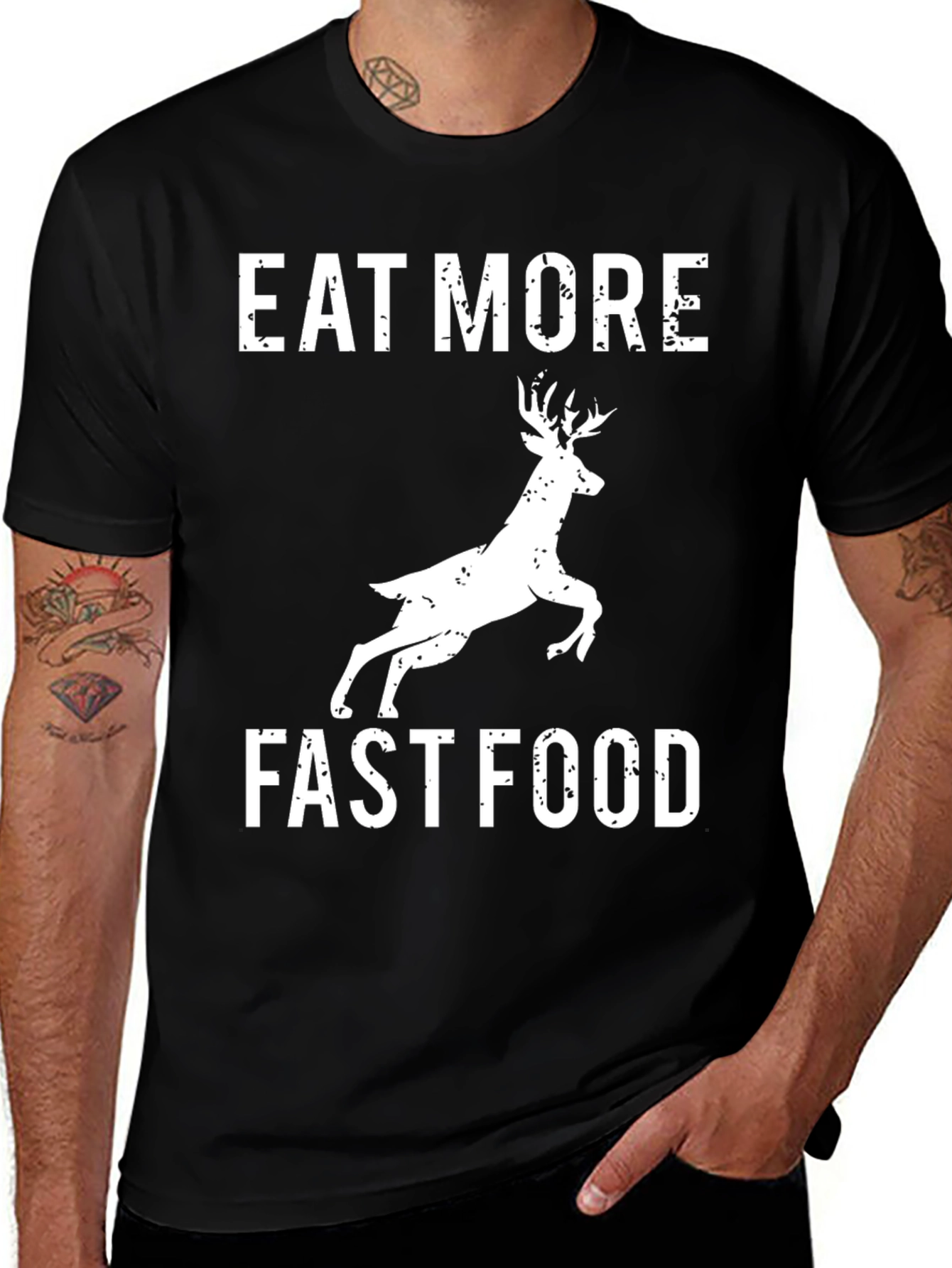 Eat More Fast Food Deer Graphic Tee