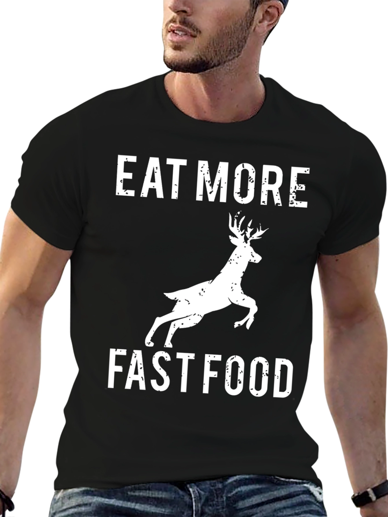 Eat More Fast Food Deer Graphic Tee