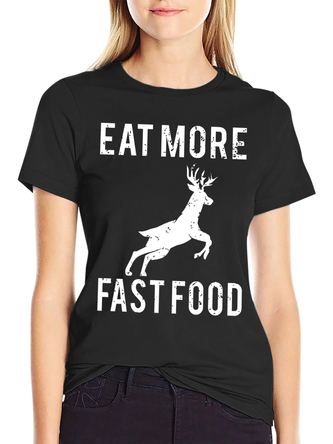 Eat More Fast Food Deer Graphic Tee
