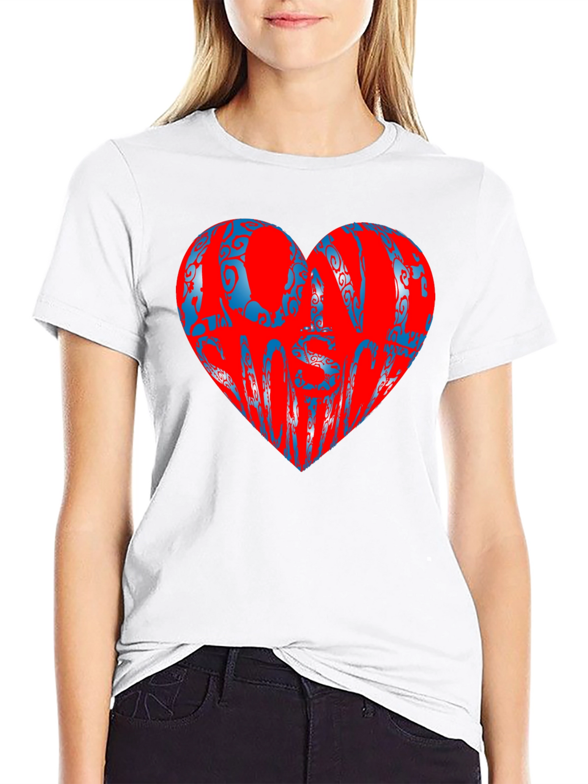 Love Someone Black T-Shirt Heart Design