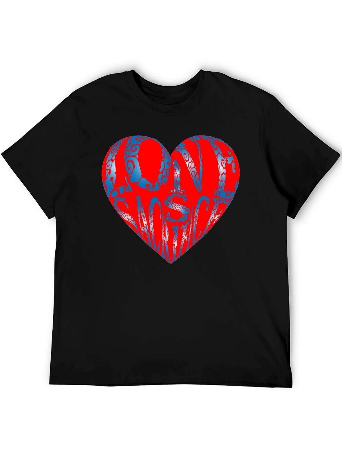 Love Someone Black T-Shirt Heart Design