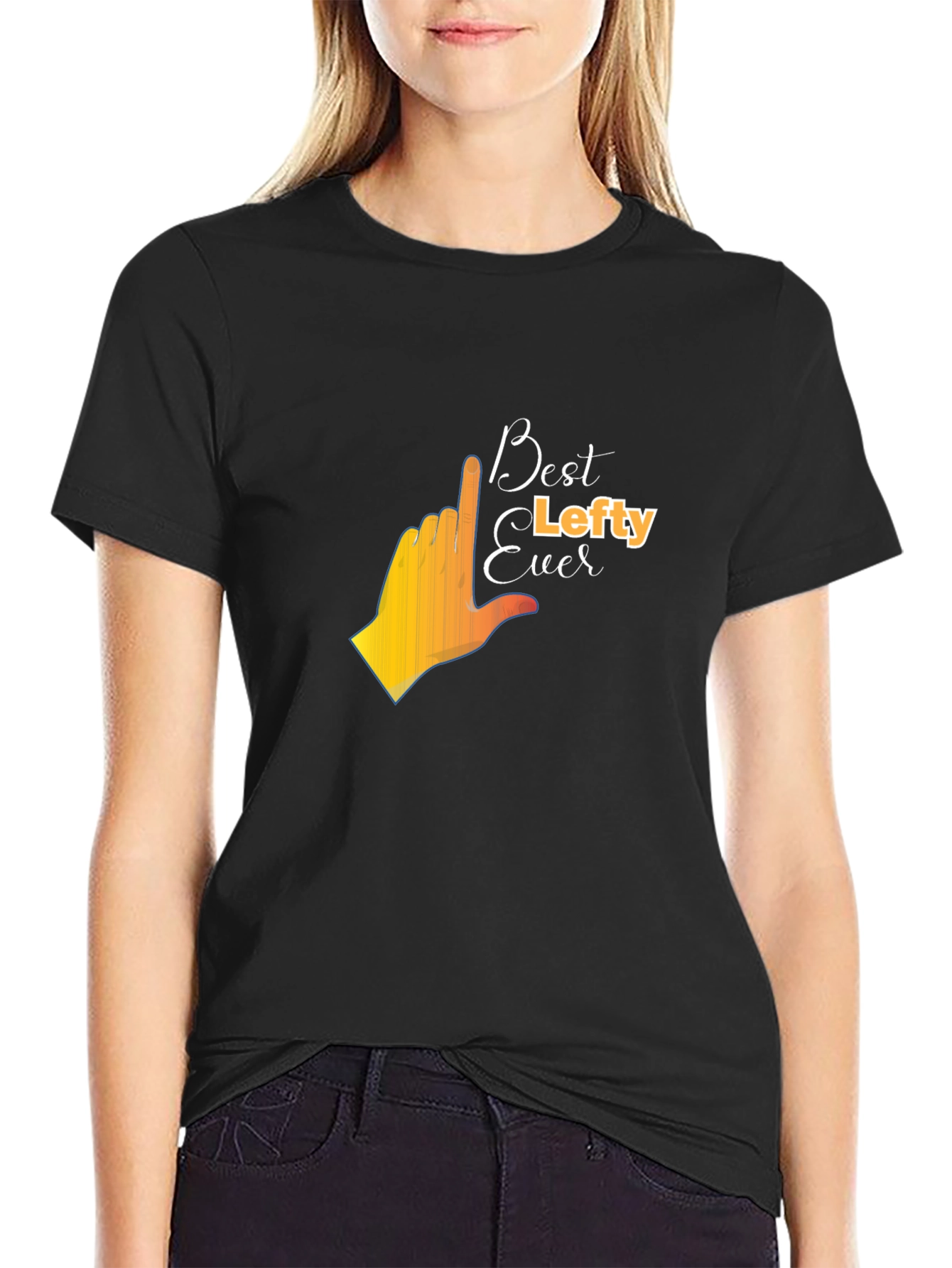 Best Lefty Ever Graphic T-Shirt - Black Cotton Tee