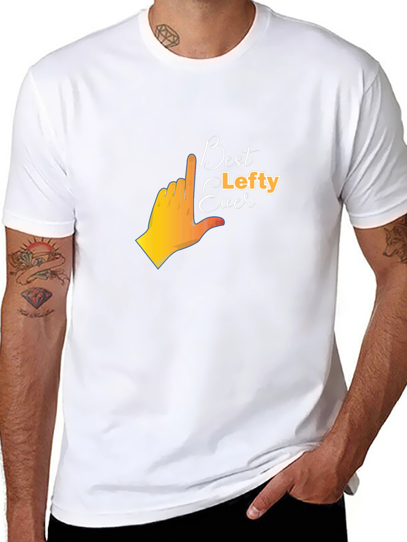 Best Lefty Ever Graphic T-Shirt - Black Cotton Tee