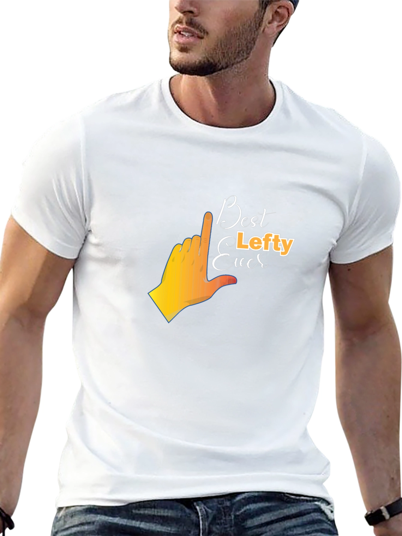 Best Lefty Ever Graphic T-Shirt - Black Cotton Tee