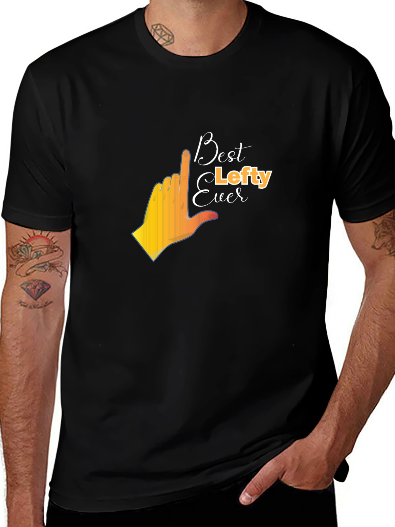 Best Lefty Ever Graphic T-Shirt - Black Cotton Tee