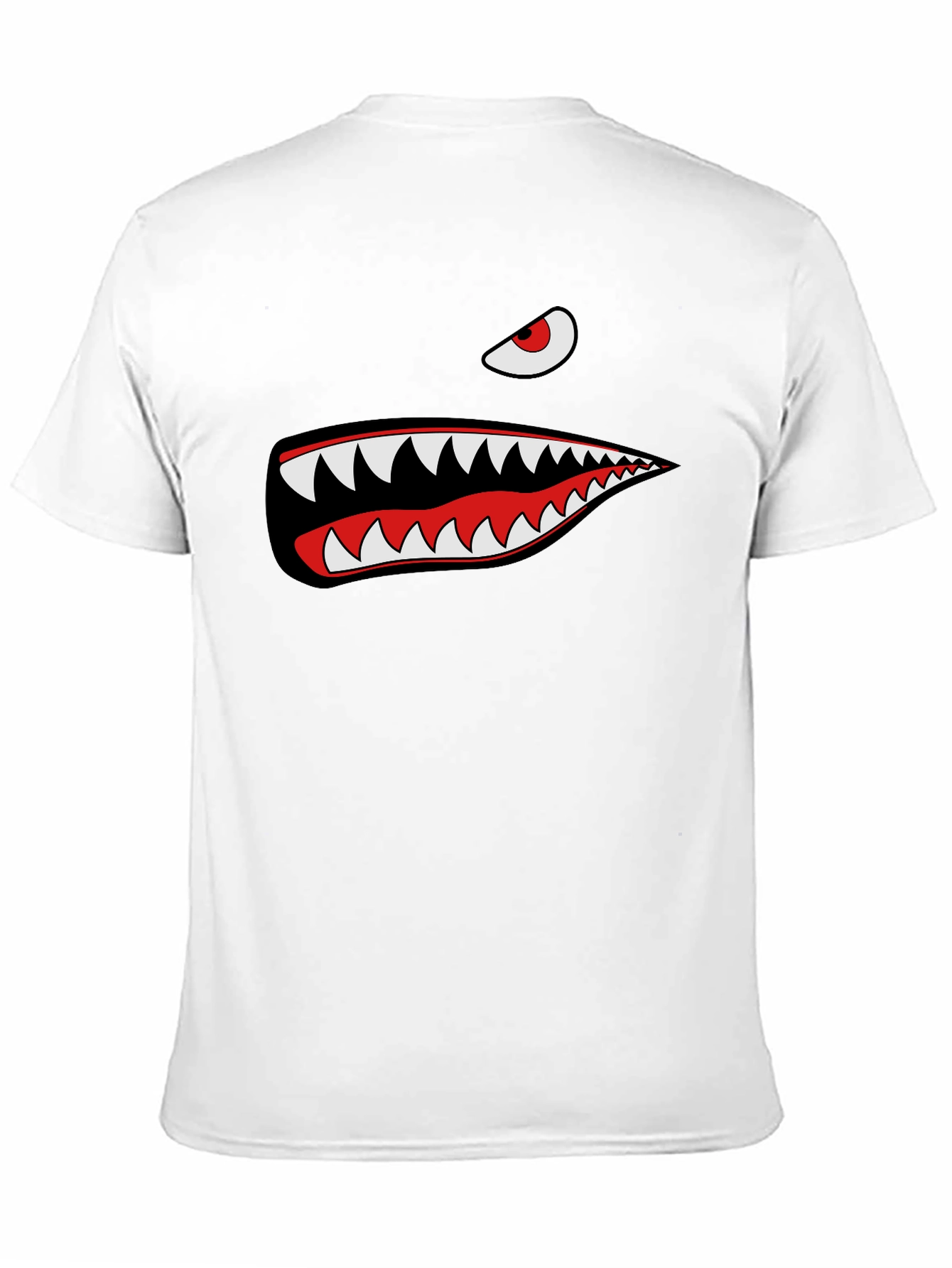 Shark Teeth Graphic Tee - Mens Black Cotton T-Shirt