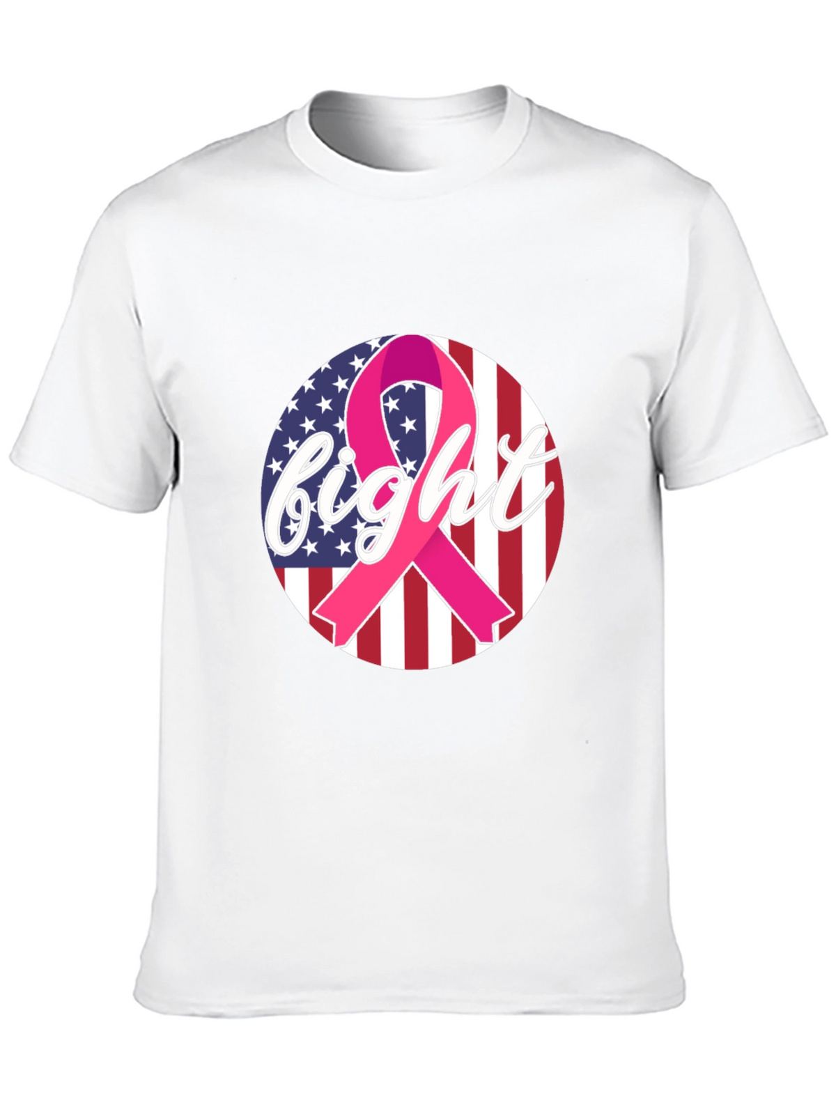Fight Cancer Ribbon American Flag T-Shirt