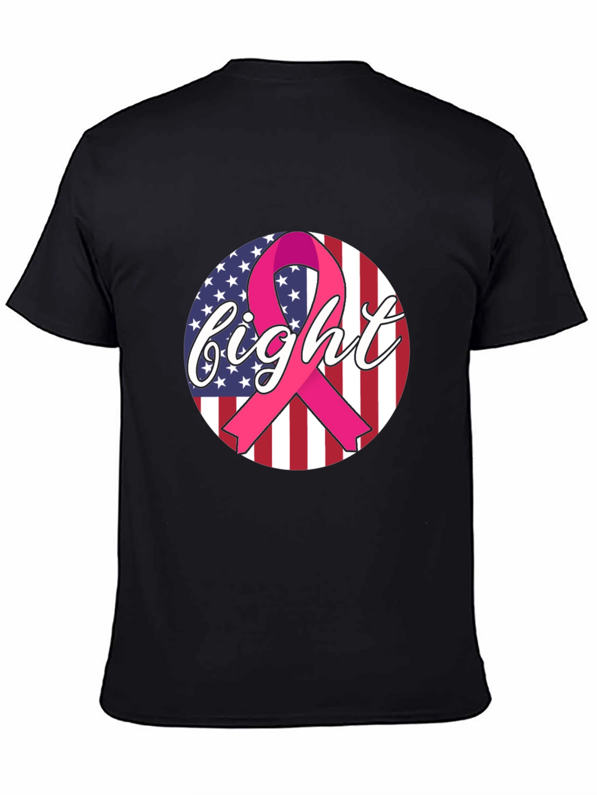 Fight Cancer Ribbon American Flag T-Shirt
