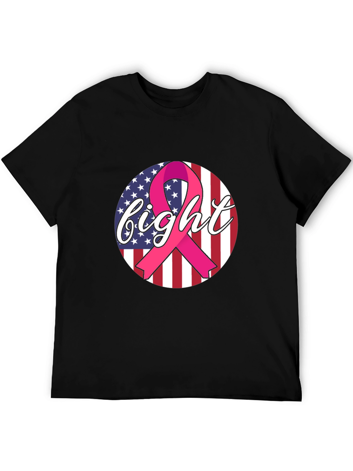 Fight Cancer Ribbon American Flag T-Shirt