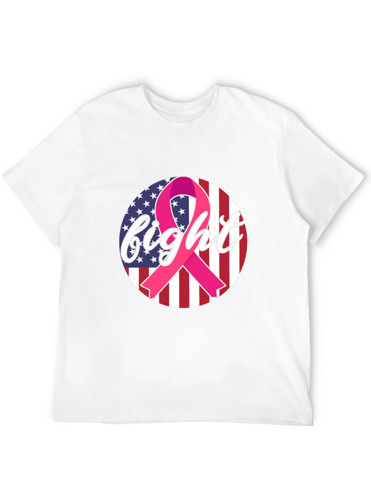 Fight Cancer Ribbon American Flag T-Shirt