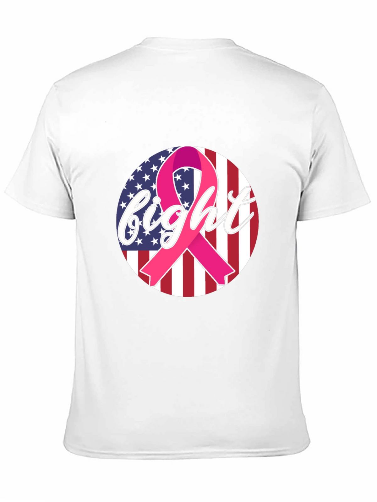 Fight Cancer Ribbon American Flag T-Shirt