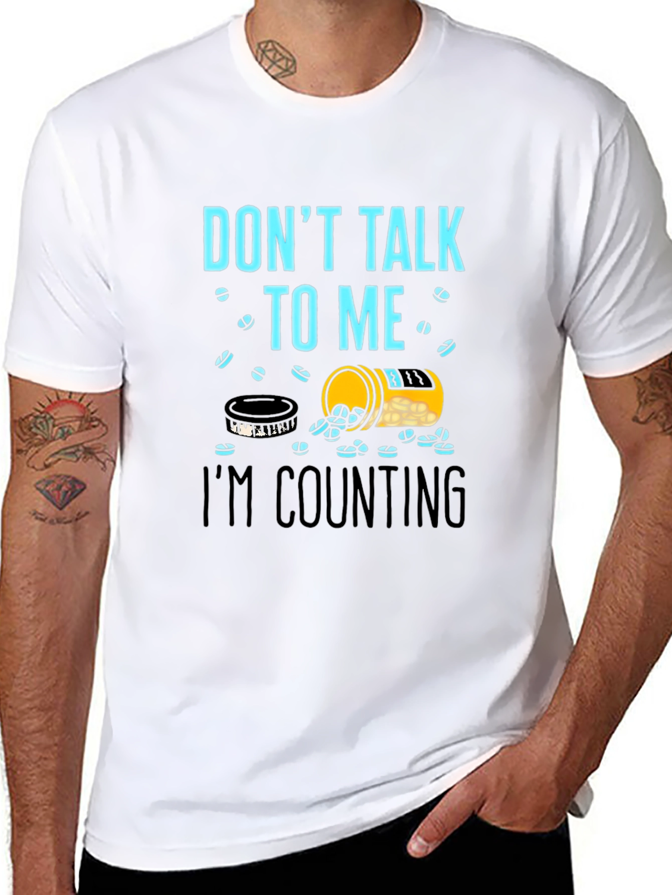 Dont Talk To Me Counting Pills Funny T-Shirt