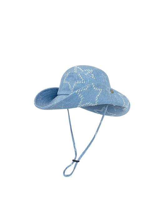 Women's Vintage Western Sun Hat - Stylish Summer Cowboy Brim for Outdoor Use