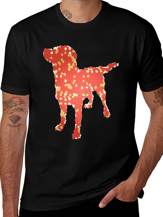 Dog Mosaic Graphic T-Shirt - Stylish Mens Tee