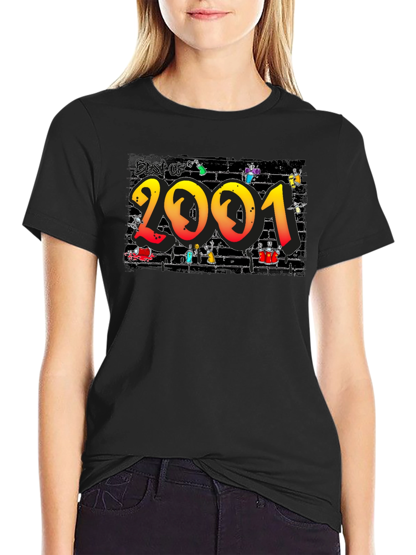 Best of 2001 Graphic Print Black T-Shirt