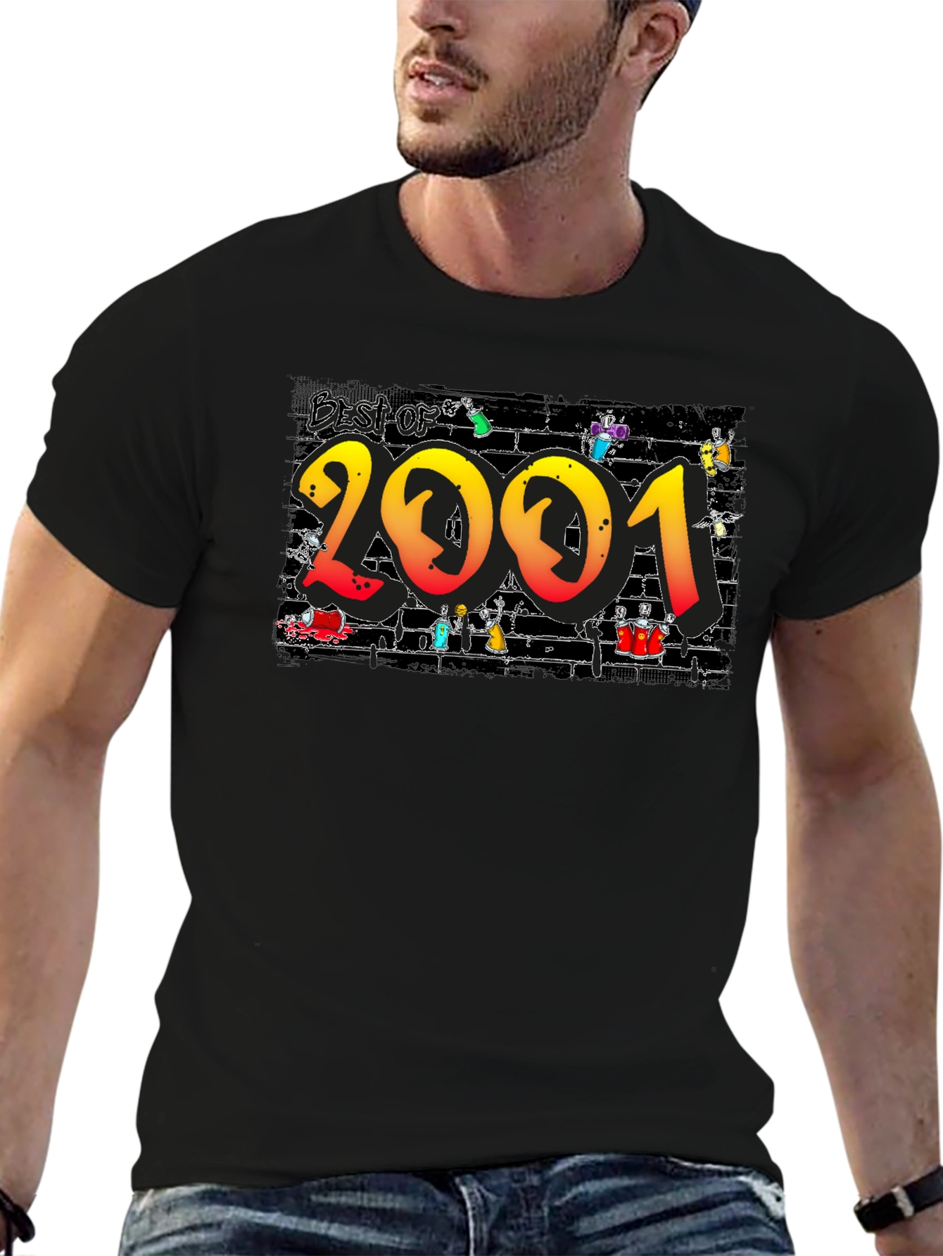 Best of 2001 Graphic Print Black T-Shirt