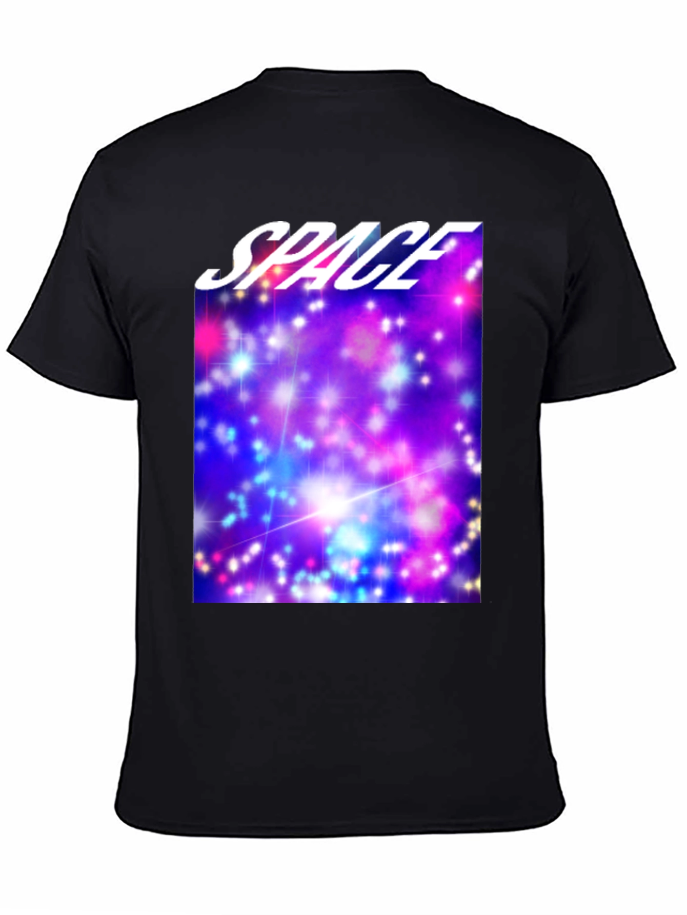 Space Galaxy Graphic Print Black T-Shirt