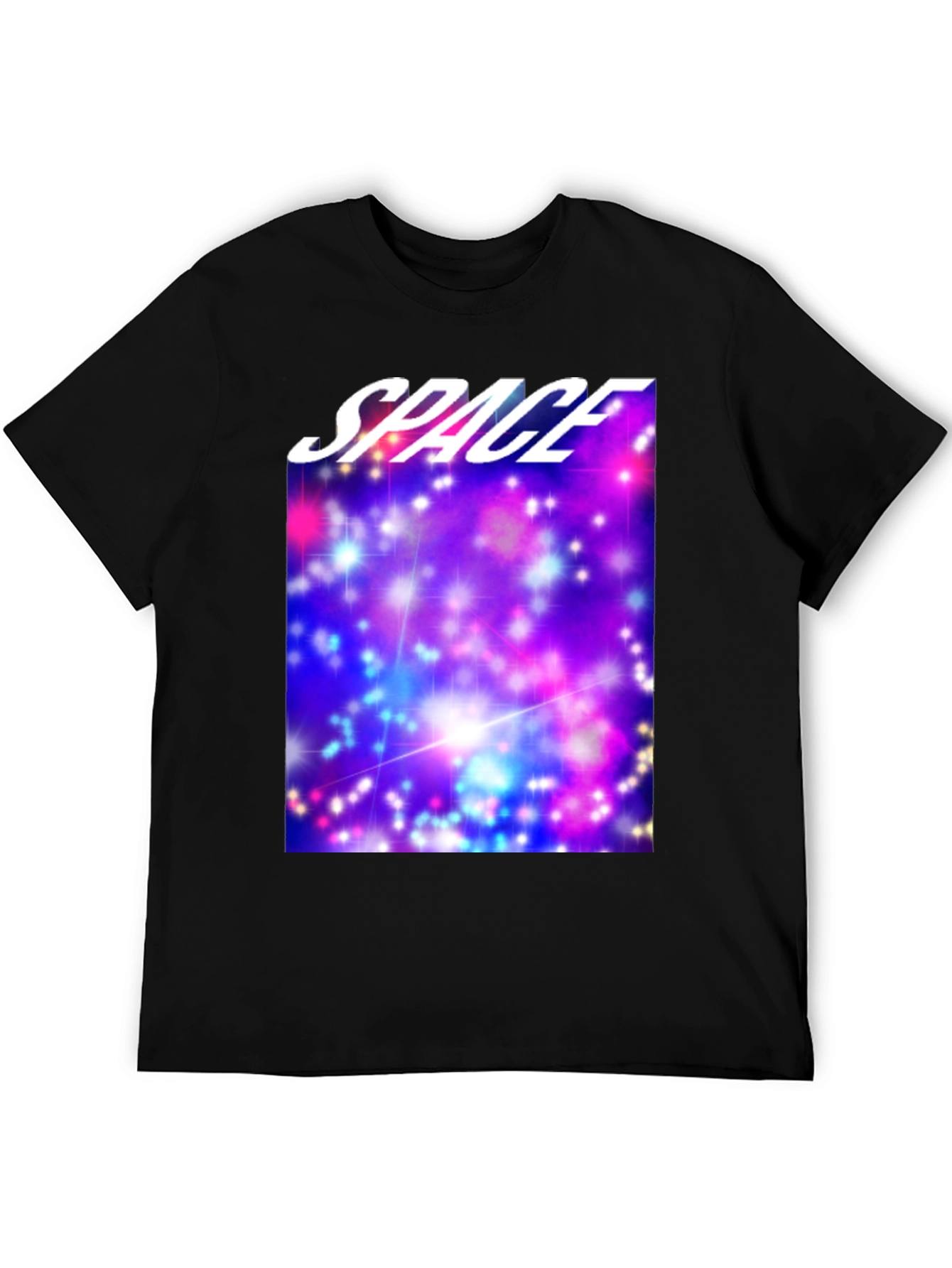 Space Galaxy Graphic Print Black T-Shirt