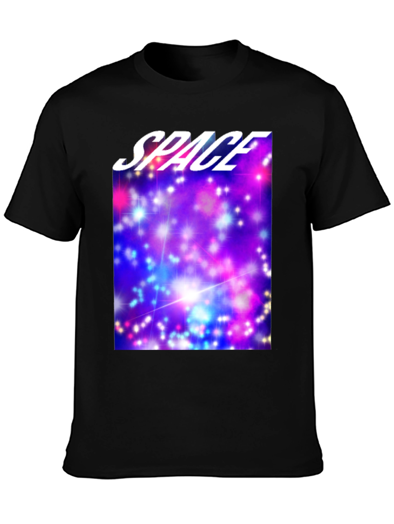 Space Galaxy Graphic Print Black T-Shirt