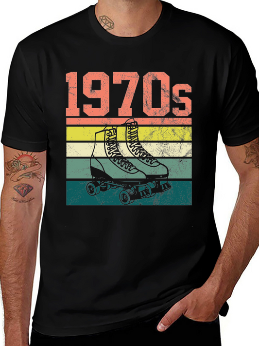 1970s Roller Skate T-Shirt Retro Design
