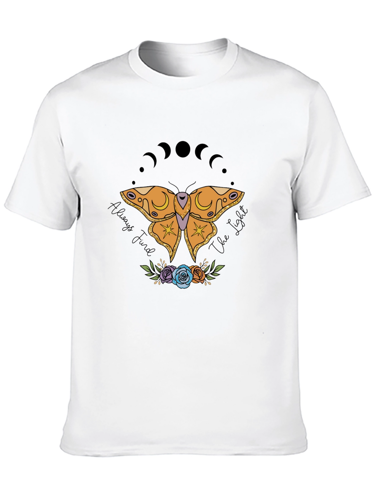Moon Phase Moth Graphic T-Shirt