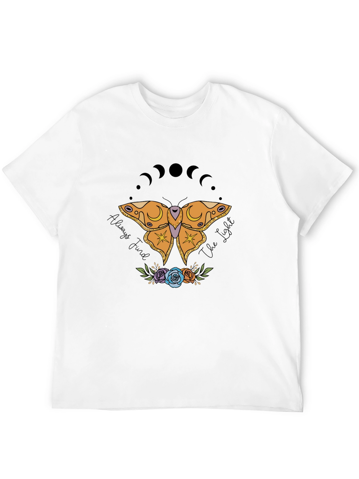 Moon Phase Moth Graphic T-Shirt