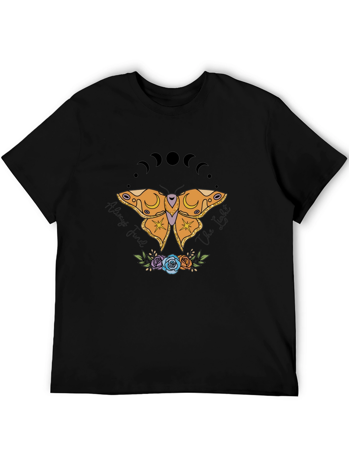Moon Phase Moth Graphic T-Shirt