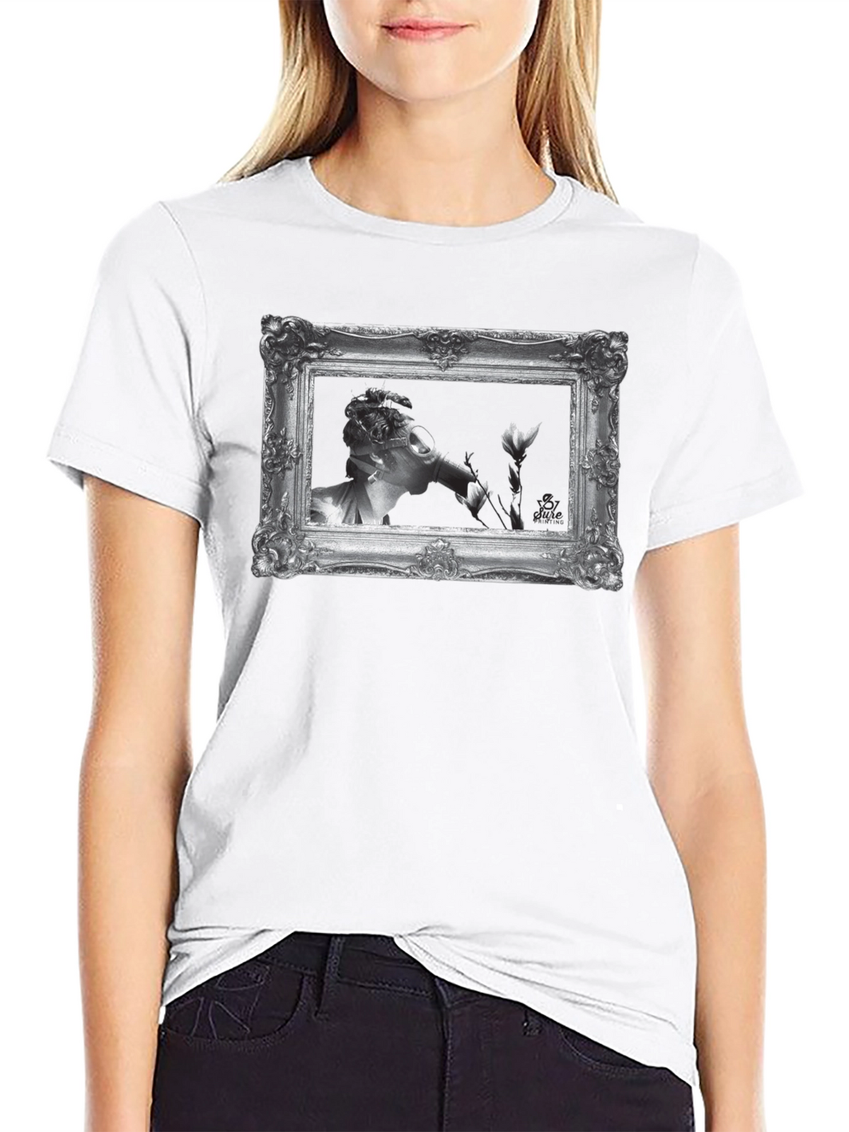 Framed Art Graphic Tee - Classic Black