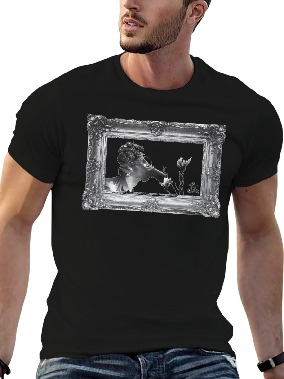 Framed Art Graphic Tee - Classic Black